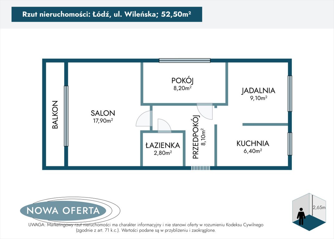 Mieszkanie trzypokojowe na sprzedaż Łódź, Retkinia, Wileńska  53m2 Foto 5