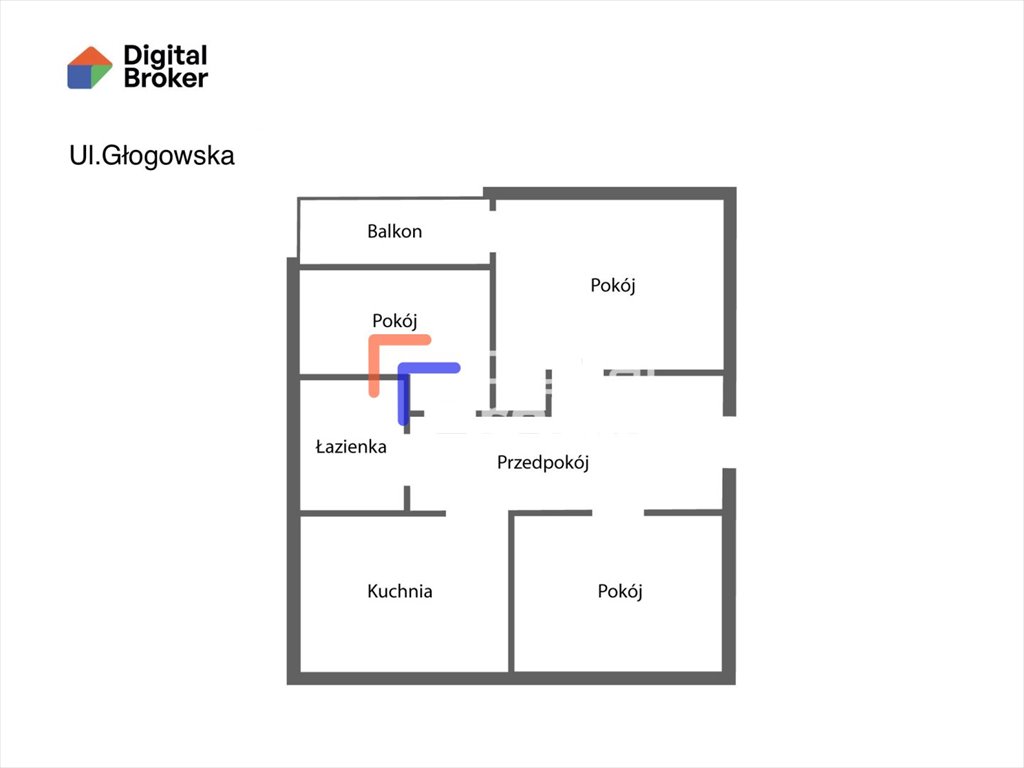 Mieszkanie trzypokojowe na sprzedaż Wrocław, Stare Miasto, Szczepin, Głogowska  58m2 Foto 1