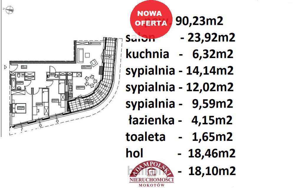 Apartament 90 m² w Warszawie - widok z 17. piętra Warszawa, Wola, Odolany, Marcina Kasprzaka  90m2 Foto 1