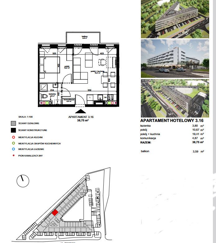 Mieszkanie dwupokojowe na sprzedaż Wrocław, Krzyki, Partynice  38m2 Foto 15