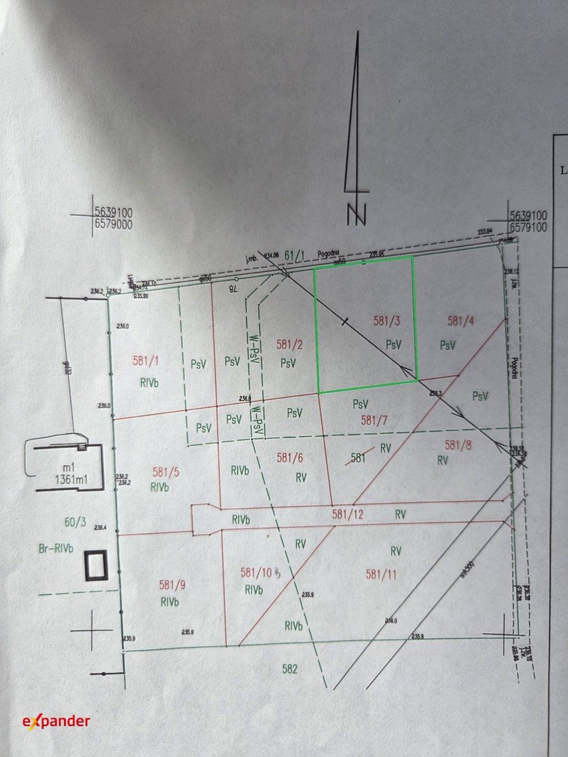 Działka budowlana 721 m² z wjazdem od północy, ogród południowy Kolonia Wierzchowisko, Pogodna  721m2 Foto 1