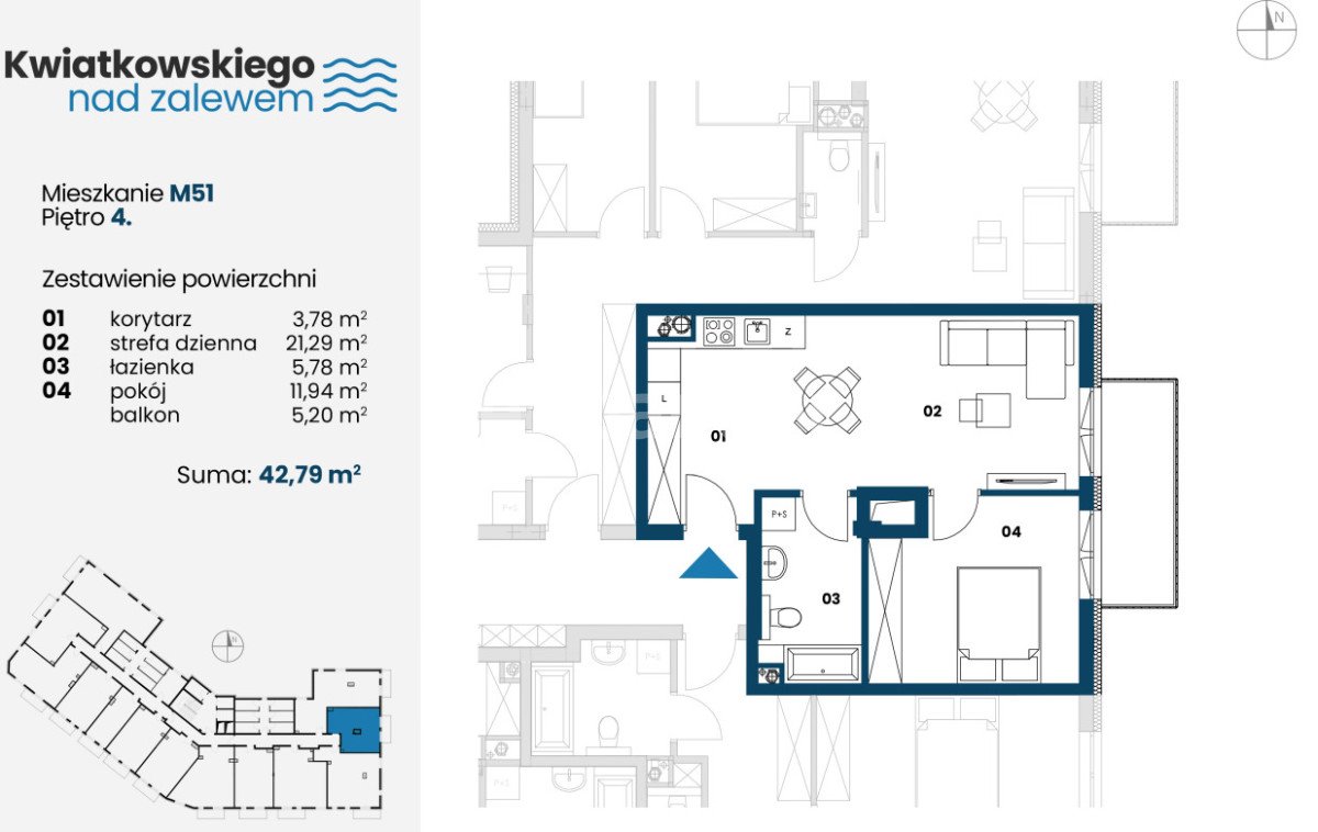 Przestronne 2-pokojowe mieszkanie z balkonem, garażem i komórką Nowa Dęba, Dęba, Eugeniusza Kwiatkowskiego  43m2 Foto 1