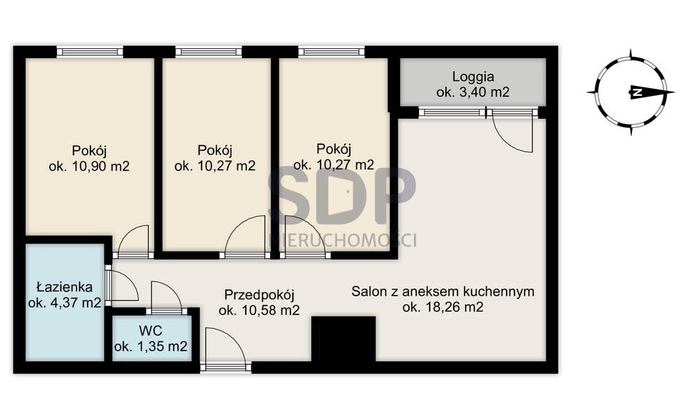 Mieszkanie czteropokojowe  na sprzedaż Wrocław, Psie Pole, Zakrzów, Zatorska  66m2 Foto 5