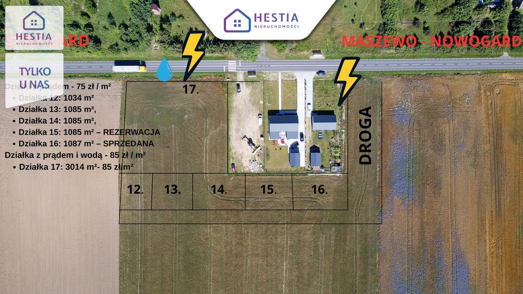 Działka pod zabudowę w Grabowie – 1085 m2, media, blisko Stargardu Grabowo  1 085m2 Foto 1