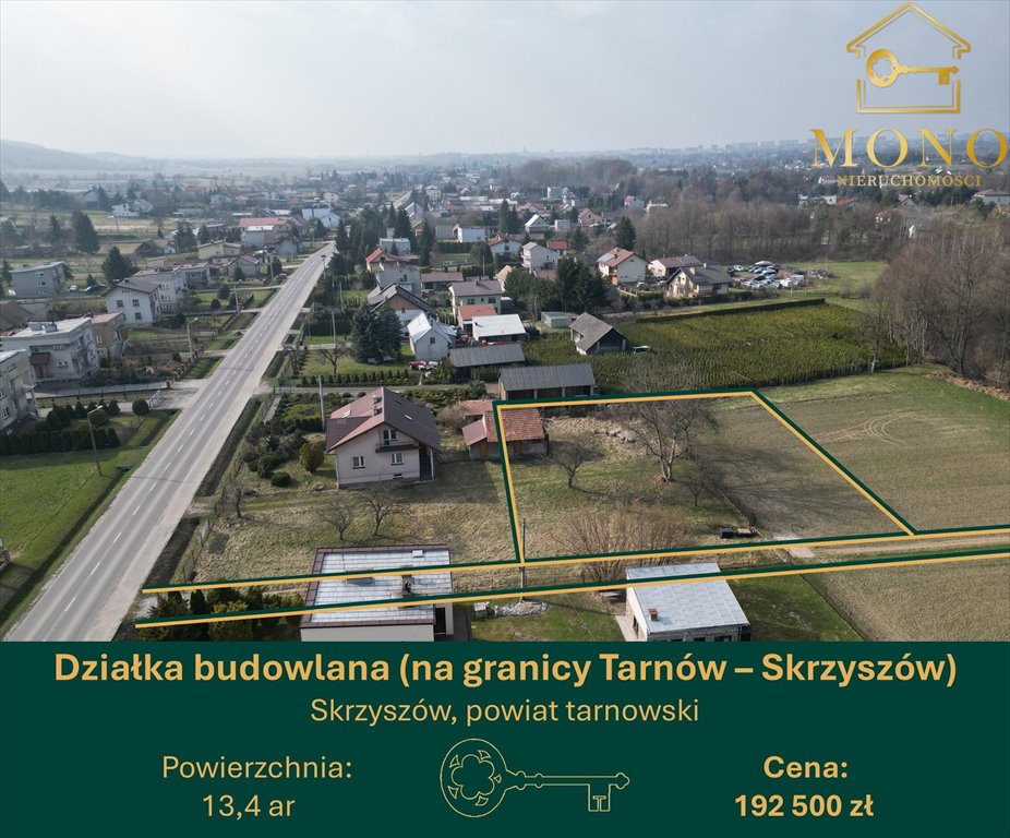 Działka budowlana 13,4 ar z mediami, Skrzyszów - zapraszam Skrzyszów  1 340m2 Foto 1
