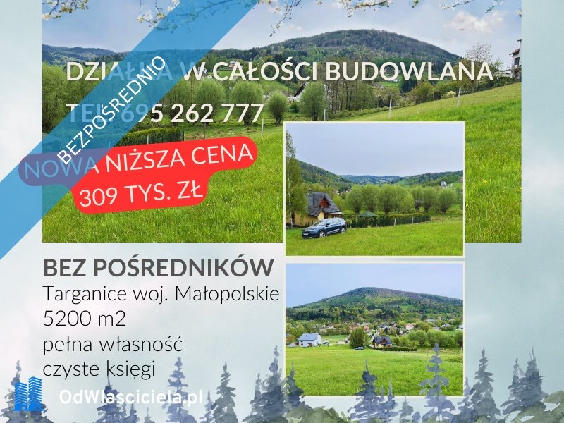 Działka budowlana na sprzedaż Targanice, Wierzbowa  5 200m2 Foto 1