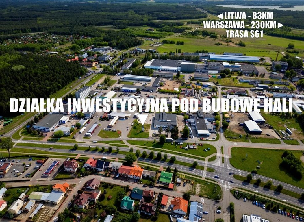 Działka inwestycyjna pod halę 820 m2, dostęp do mediów. Ełk, Zatorze, Podmiejska  820m2 Foto 1