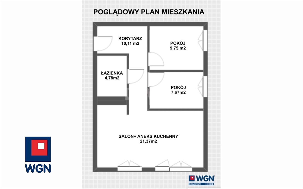 Mieszkanie trzypokojowe na sprzedaż Plewiska, Miętowa  54m2 Foto 13