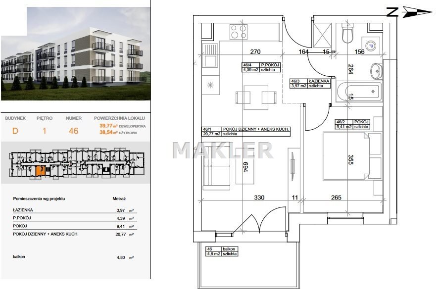 Mieszkanie dwupokojowe na sprzedaż Bydgoszcz, Szwederowo  39m2 Foto 4