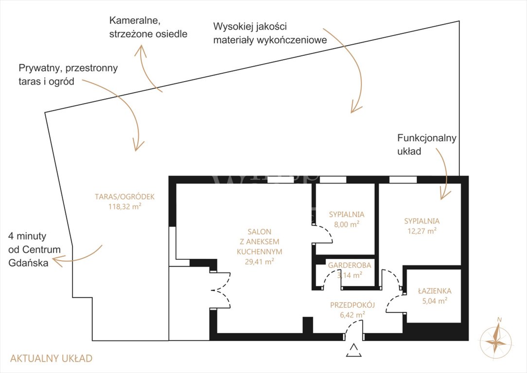 Mieszkanie trzypokojowe na sprzedaż Gdańsk, Śródmieście  64m2 Foto 4