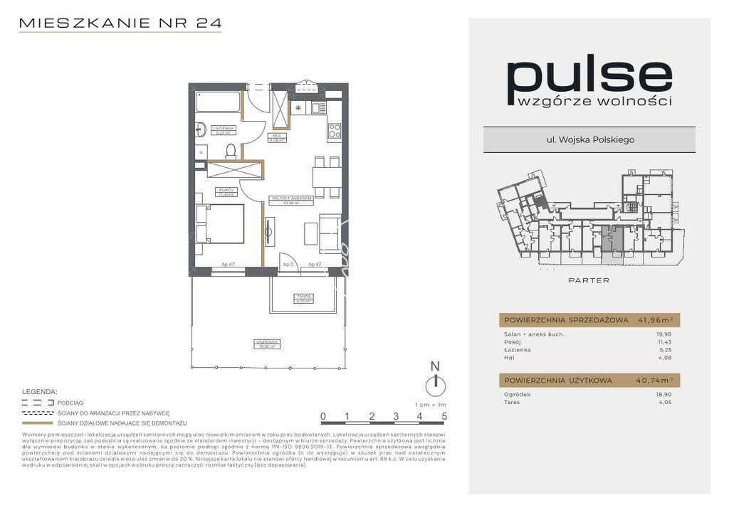 Dwupokojowe mieszkanie 40,74 m2 na Wzgórzu Wolności Bydgoszcz, Wzgórze Wolności, Wojska Polskiego  41m2 Foto 1
