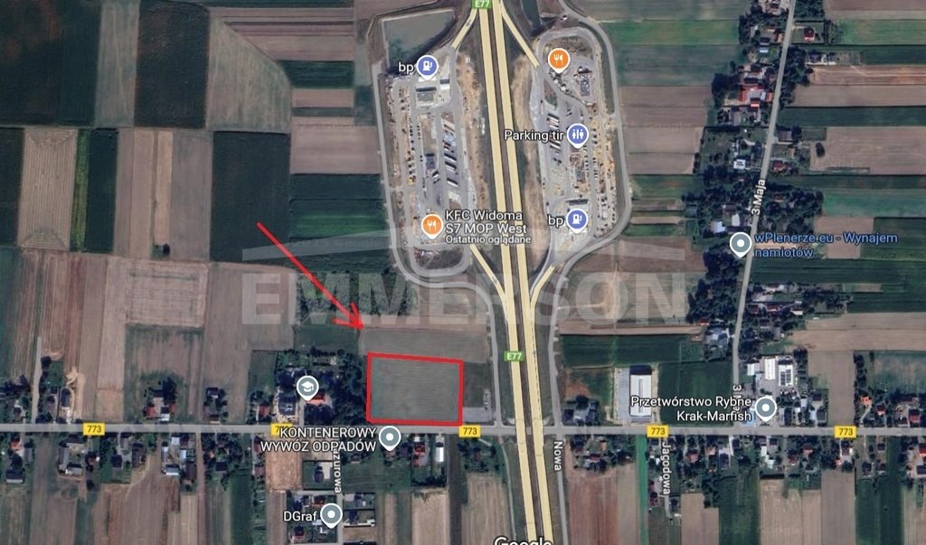 Działka inwestycyjna 16 300 m² przy S7 - polecam Poskwitów  16 300m2 Foto 1