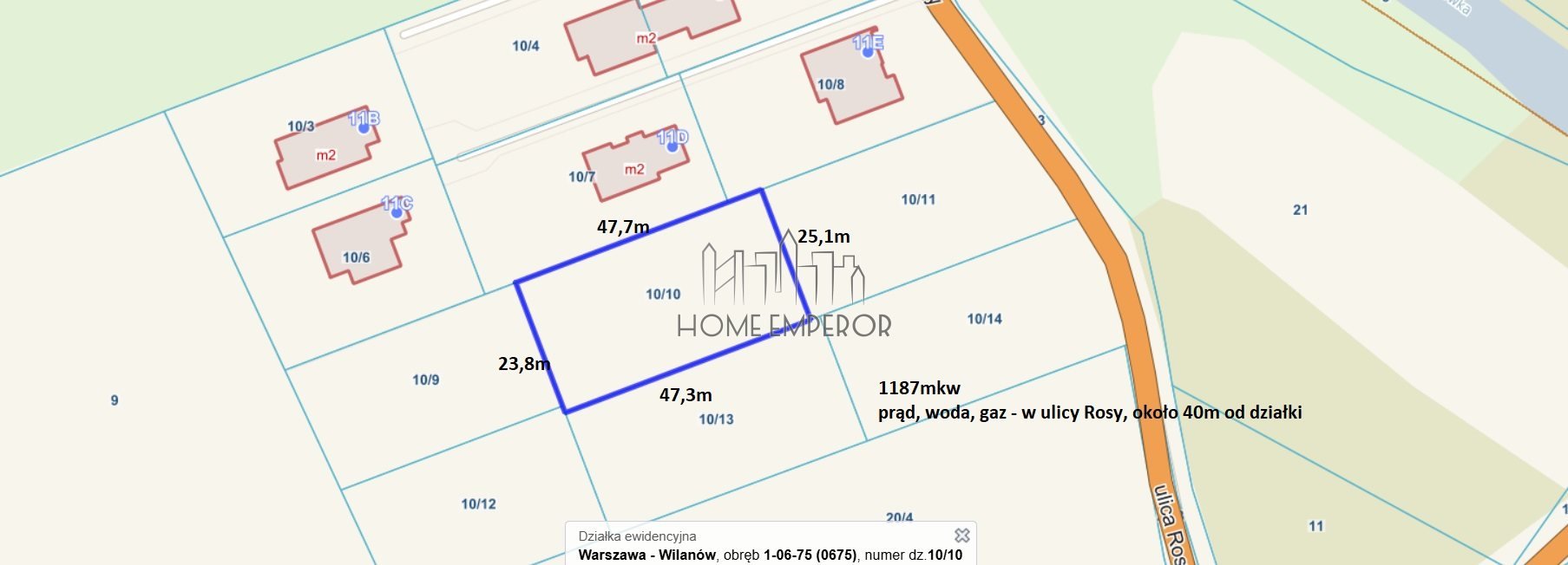 Działka 1200 m² pod dom jednorodzinny w Wilanowie - polecam! Warszawa, Wilanów, Wilanów, Rosy  1 200m2 Foto 1