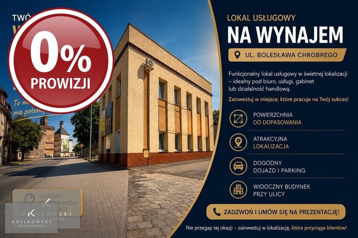 Na wynajem przestronny lokal usługowy 140 m² z parkingiem Namysłów, Namysłów, Bolesława Chrobrego  140m2 Foto 1