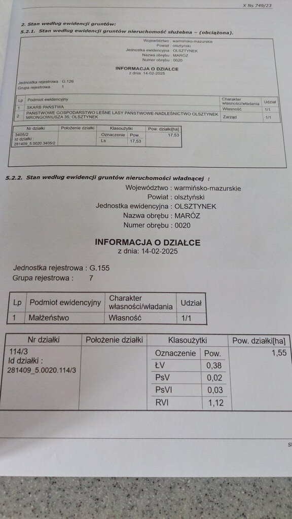 Działka z lasem, rzeką i możliwością podziału na 7 działek Waplewo  15 500m2 Foto 1