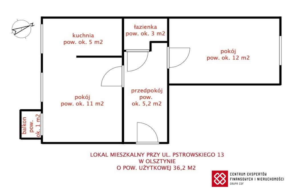 Mieszkanie dwupokojowe na sprzedaż Olsztyn, Kormoran, Wincentego Pstrowskiego  36m2 Foto 8