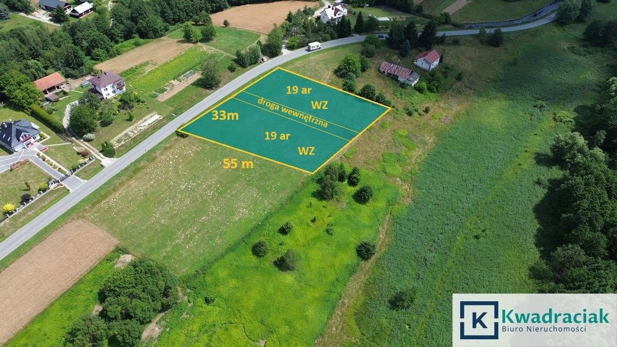 Działka budowlana 19 arów w Gliniku Górnym (prąd, woda, kanalizacja) Glinik Górny  1 900m2 Foto 1