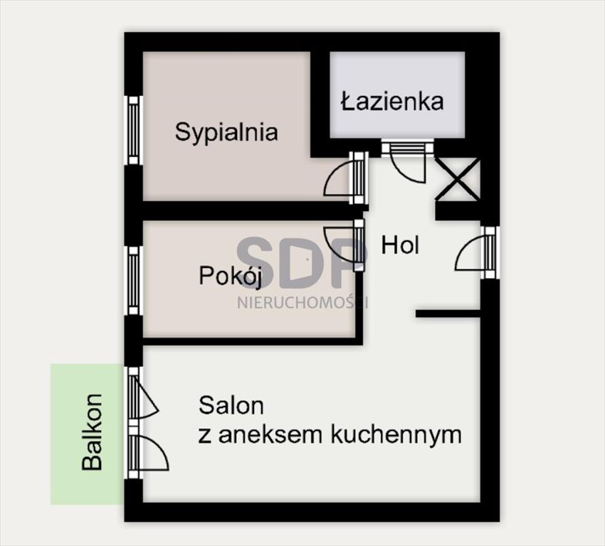Mieszkanie trzypokojowe na sprzedaż Wrocław, Fabryczna, Oporów, Jordanowska  53m2 Foto 2