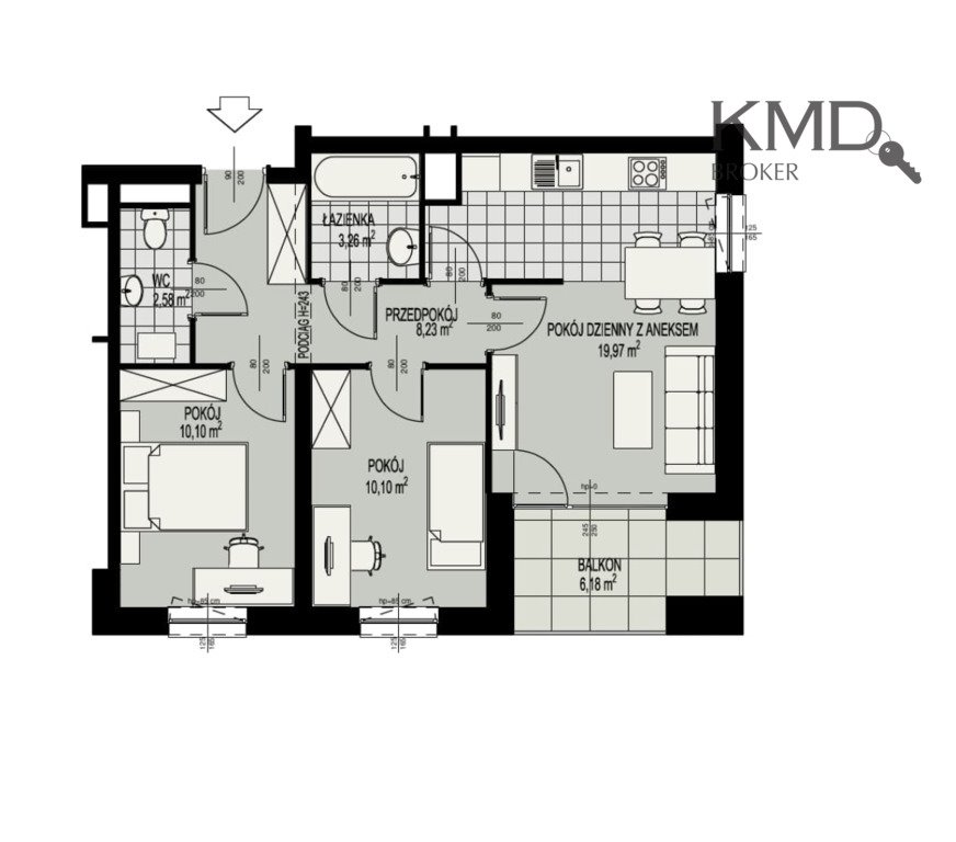 Mieszkanie trzypokojowe na sprzedaż Lublin, Dziesiąta, Wyścigowa  54m2 Foto 1