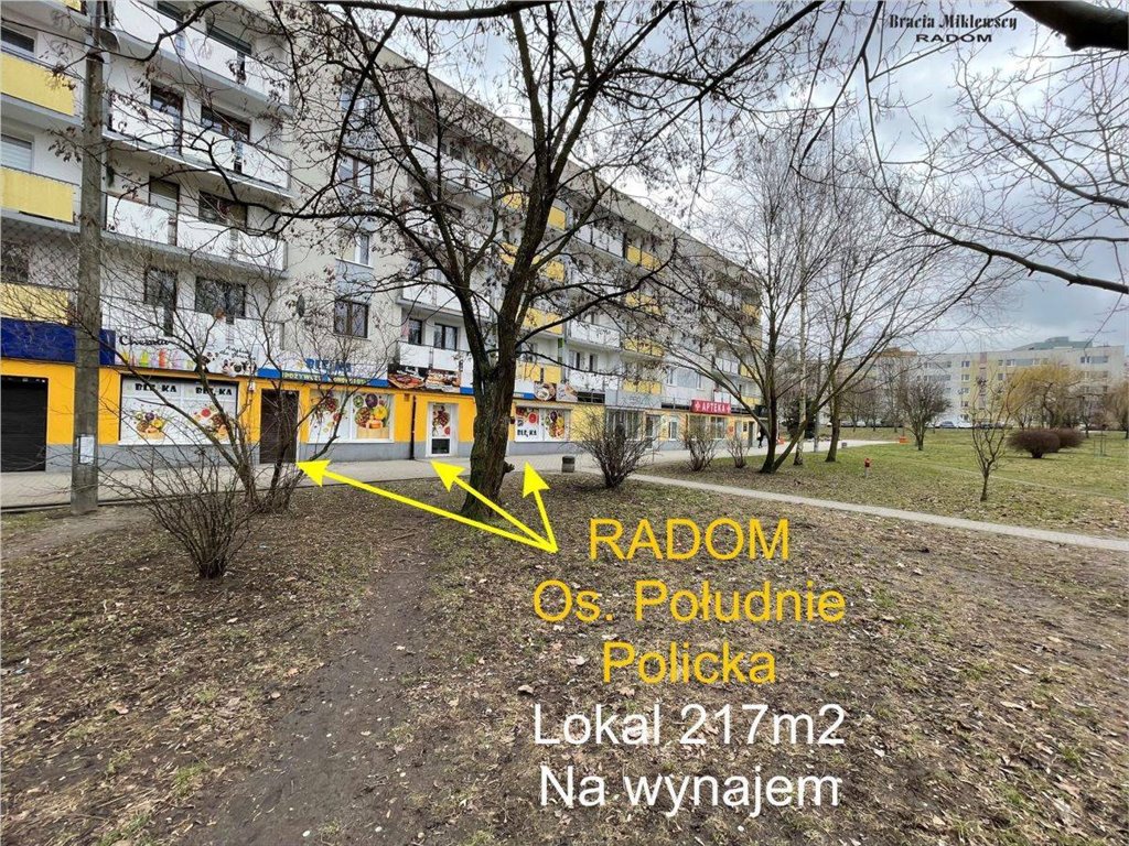 Lokal użytkowy na wynajem Radom, Południe, Policka  218m2 Foto 1