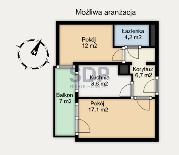 Mieszkanie dwupokojowe na sprzedaż Wrocław, Krzyki, Racławicka  49m2 Foto 2