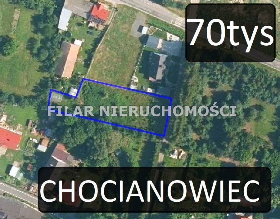 Działka budowlana 1583 m² w Chocianowcu, cicha okolica Chocianowiec  1 583m2 Foto 1