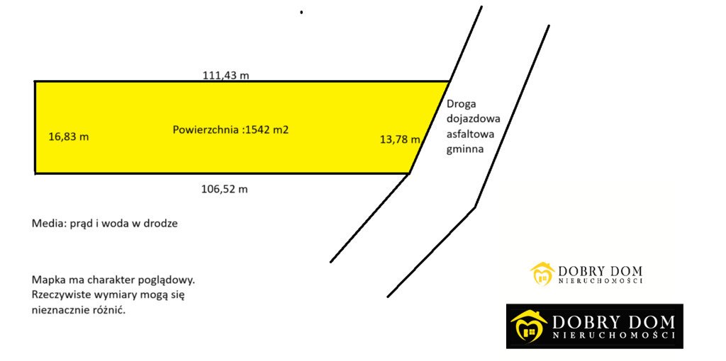 Działka budowlana 1542 m² w Pajewie, media, asfalt - polecam! Pajewo  1 542m2 Foto 1