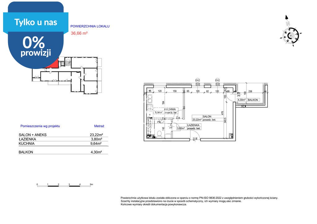 Polecam przestronne 36,66 m² mieszkanie z balkonem w centrum Bydgoszczy Bydgoszcz, Bocianowo, Hetmańska  37m2 Foto 1