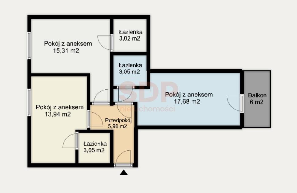 Mieszkanie trzypokojowe na sprzedaż Wrocław, Mieszczańska  62m2 Foto 5