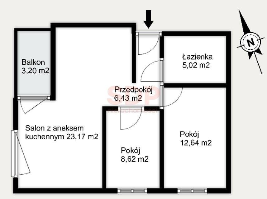 Mieszkanie trzypokojowe na sprzedaż Wrocław, Krzyki, Krzyki, Braterska  56m2 Foto 6