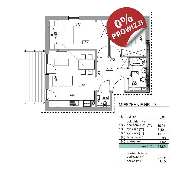 Mieszkanie trzypokojowe na sprzedaż Krzyszkowice, Zawada, Zawada, Słowińska  45m2 Foto 13