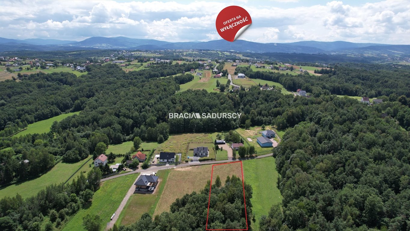 Przestronna działka 5700 m² pod lasem, blisko Krakowa Siepraw, Kalinowa  5 700m2 Foto 1