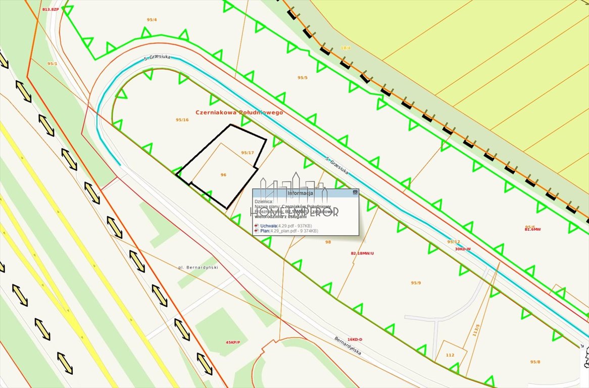 Do sprzedania działka 551 m² z mediami w Warszawie: Warszawa Mokotów: Stanisława Grzesiuka