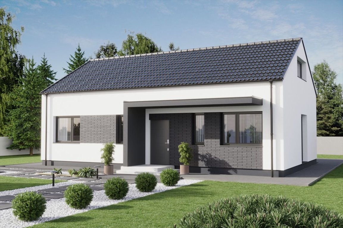 Nowoczesny dom parterowy 80 m² z garażem, stan deweloperski Środa Śląska  80m2 Foto 1