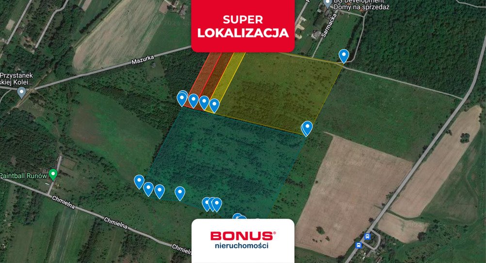 Działka inwestycyjna 202100 m² z MPZP, 70% biologicznej czynności Runów  222 100m2 Foto 1