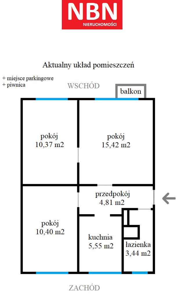 Mieszkanie trzypokojowe na sprzedaż Kielce, Lecha  50m2 Foto 8