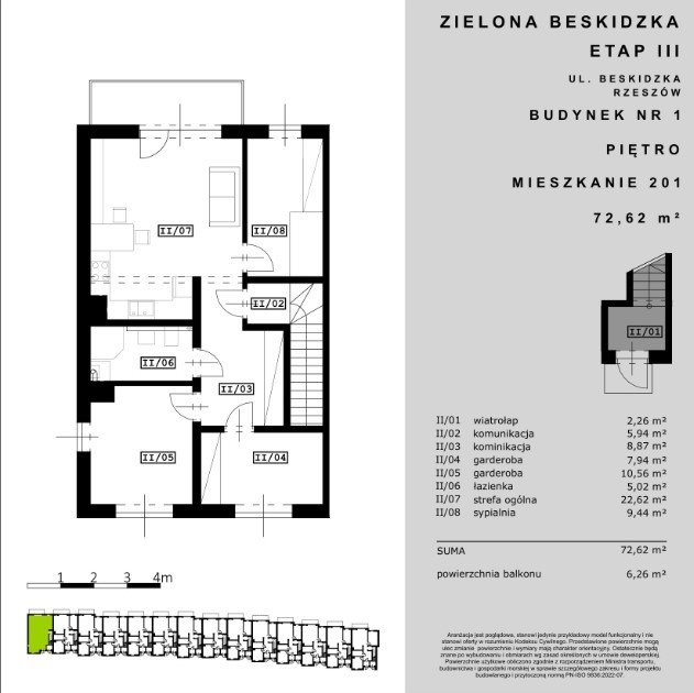 Mieszkanie czteropokojowe  na sprzedaż Rzeszów, Beskidzka  73m2 Foto 3