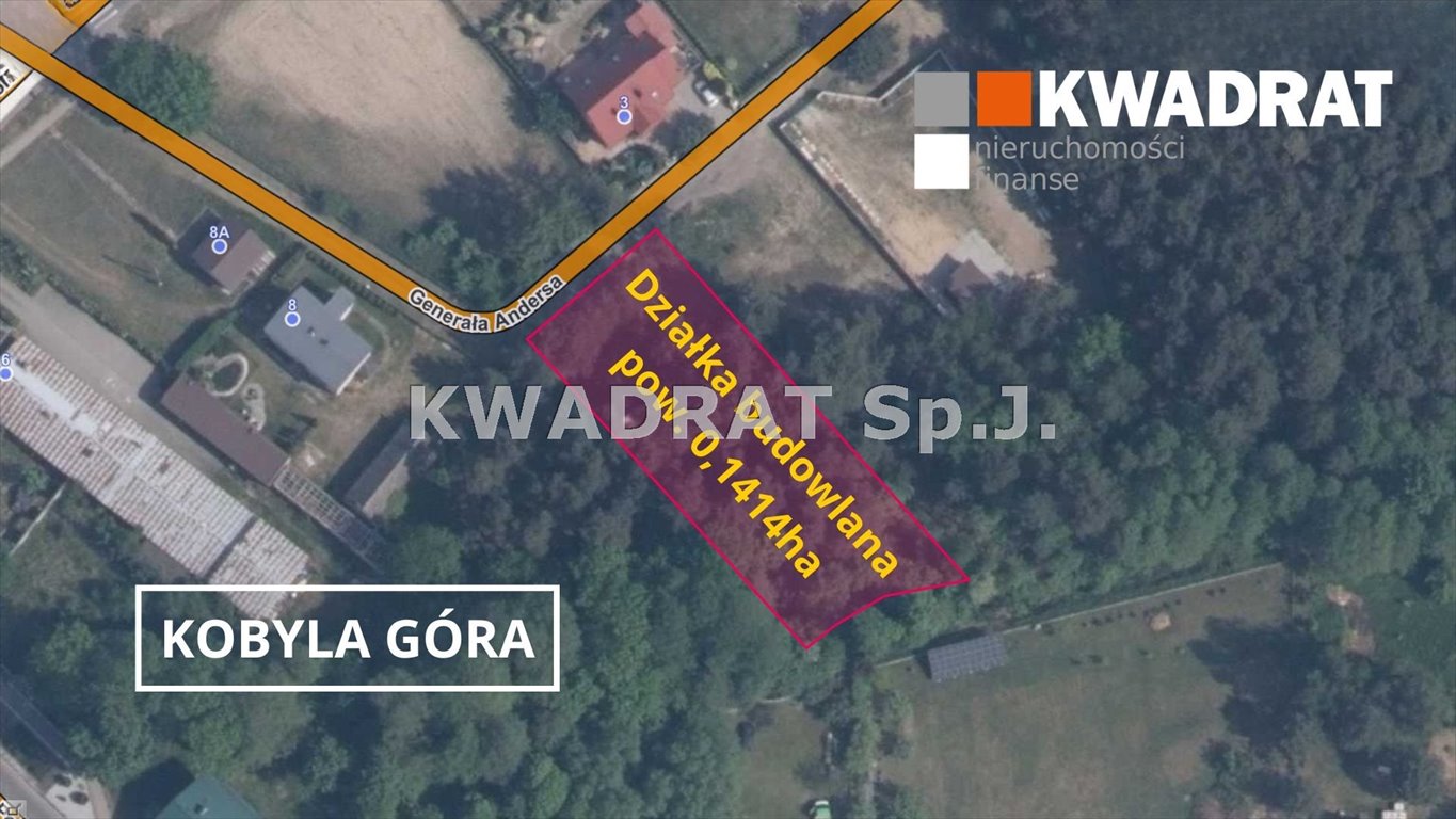 Działka budowlana na sprzedaż Kobyla Góra  1 414m2 Foto 1