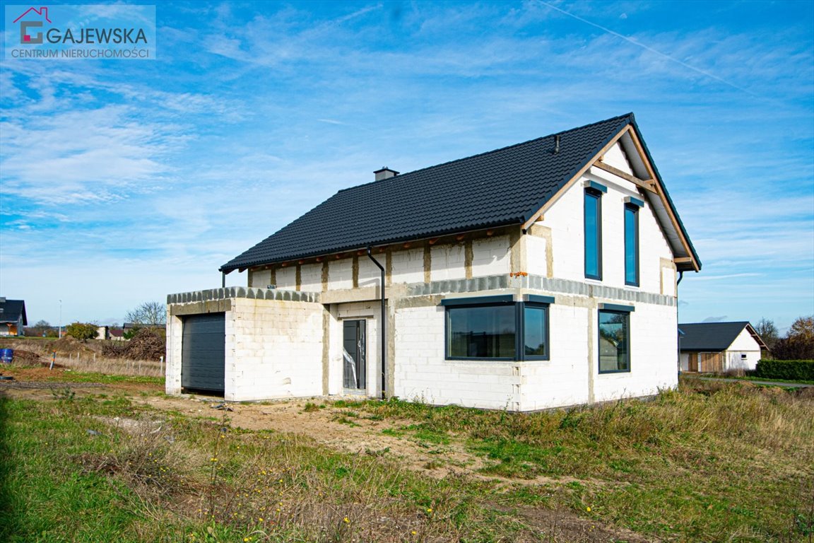 Nowoczesny dom w stanie surowym z garażem w bryle, 153 m² Szydłowo  153m2 Foto 1