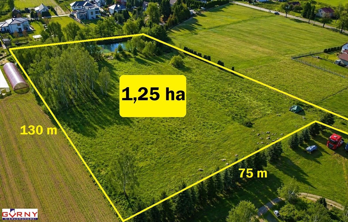 Działka 1,25 ha z stawem i mediami, pod zabudowę Siomki  12 500m2 Foto 1