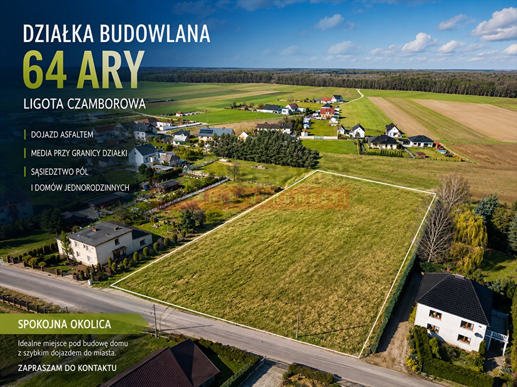Duża działka 64 arów z potencjałem na osiedle lub dom Ligota Czamborowa  6 417m2 Foto 1