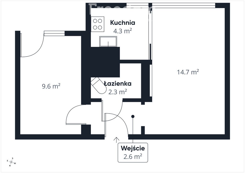 Do sprzedania funkcjonalne 2-pokojowe mieszkanie 34 m² z balkonem Będzin, bp. Adama Śmigielskiego  34m2 Foto 1