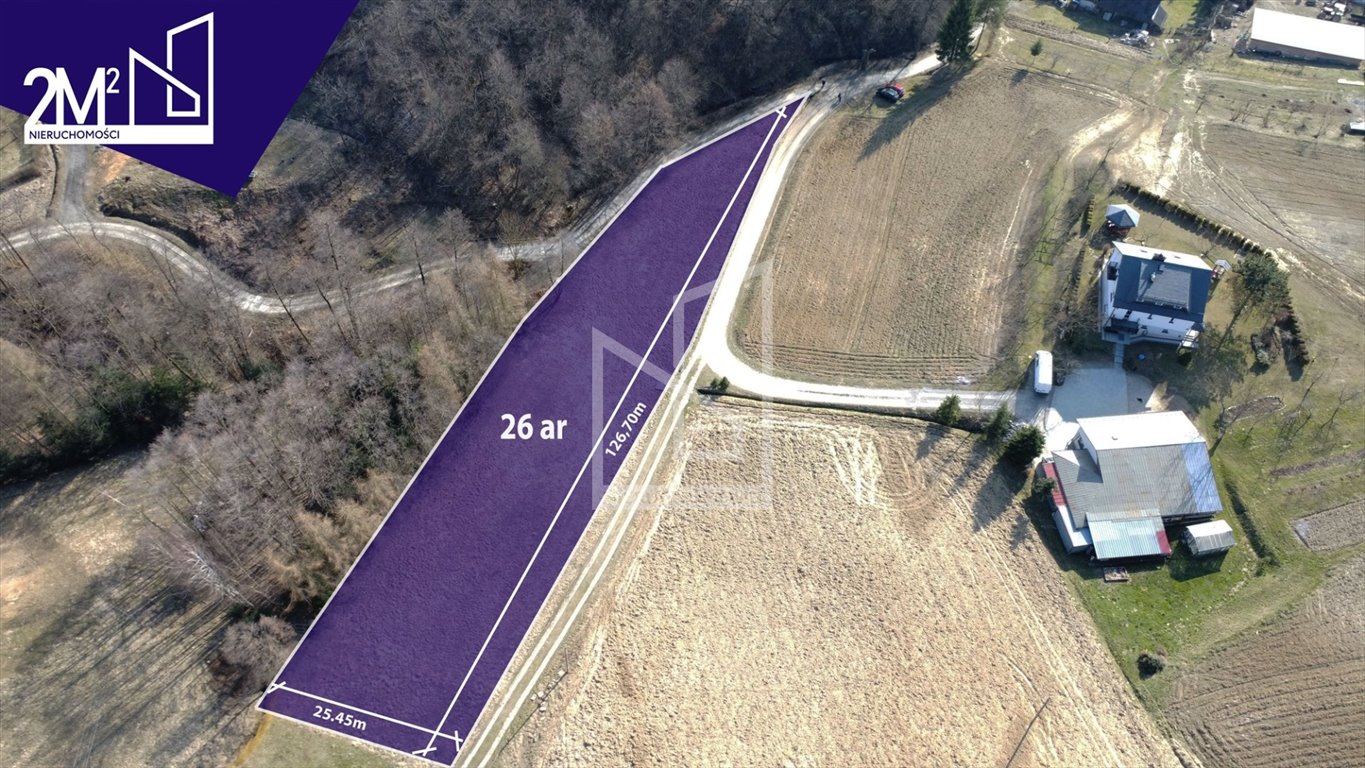 Polecam działkę 26 arów pod dom w Gumniskach, las i media Dębica, Gumniska  2 600m2 Foto 1