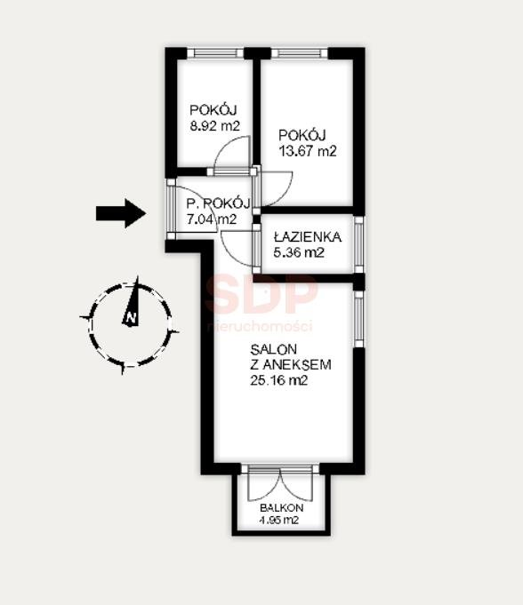 Mieszkanie trzypokojowe na sprzedaż Wrocław, Psie Pole, Lipa Piotrowska, Kominiarska  60m2 Foto 4