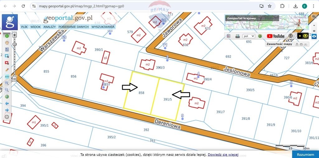 Działka budowlana na sprzedaż Hipolitów, Dereniowa  1 100m2 Foto 1