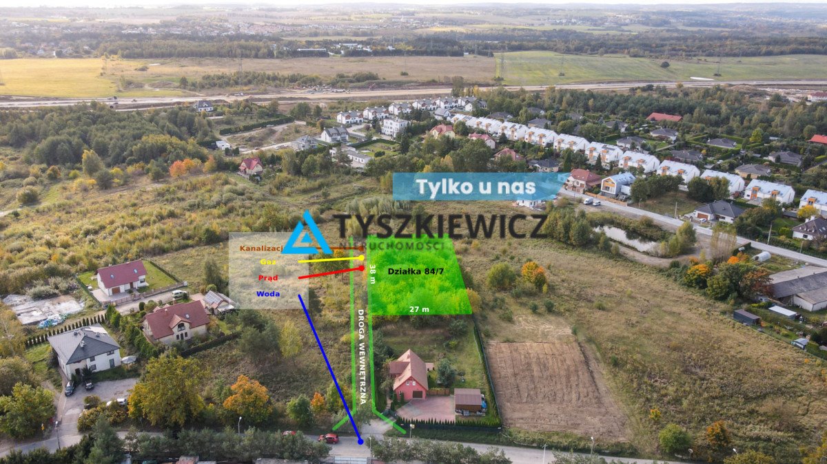Działka 1099 m² z widokiem, media, MPZP, Jankowo Gdańskie Jankowo Gdańskie, Lipowa  1 099m2 Foto 1