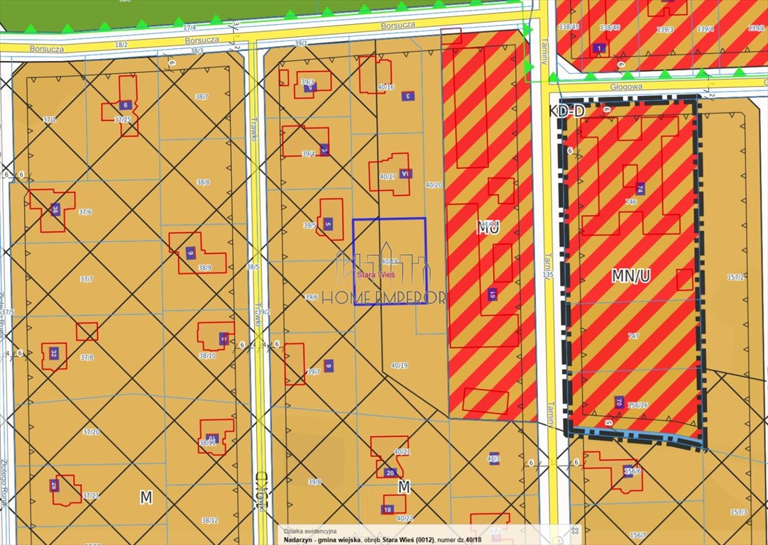 Działka 1000 m² w Starej Wsi - media na miejscu Stara Wieś, Borsucza  1 000m2 Foto 1