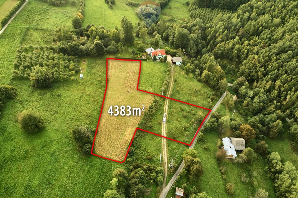 Działka 43 arów z widokiem na Gorce w Ochotnicy Ochotnica Dolna, Osiedle Osobie  4 383m2 Foto 1