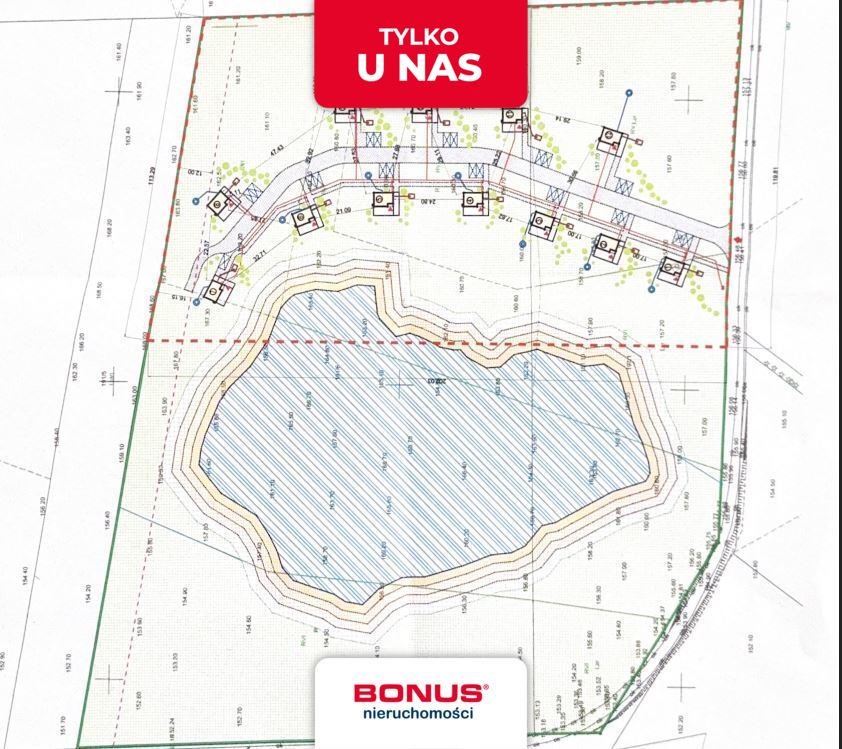 Inwestycyjna działka z 12 domami i stawem 1,5 ha Moszczona Pańska  49 000m2 Foto 1