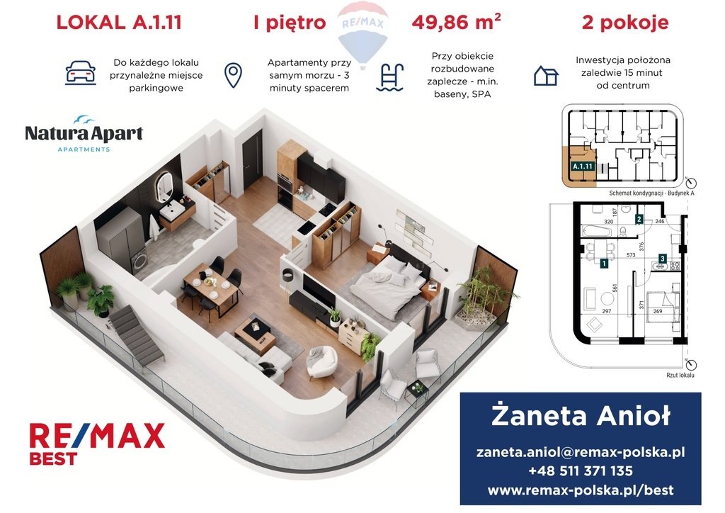 Mieszkanie dwupokojowe na sprzedaż Jastrzębia Góra, Rozewska  50m2 Foto 1